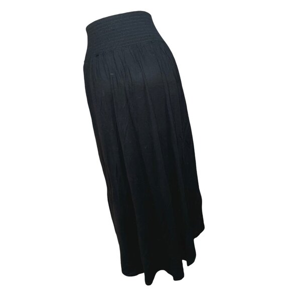 Free People Beach Soft Open Front Smocked Waist Assymetrical Maxi Skirt Sz Mediu - Picture 10 of 11